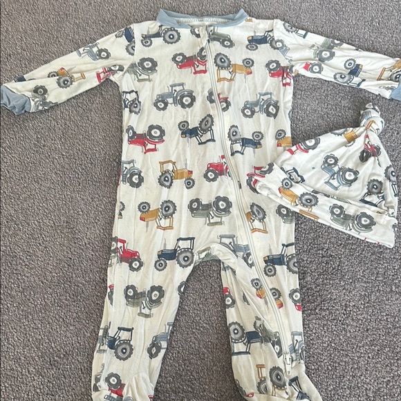 milkberry Other - Tractor Print Kids One Piece Pajama Set